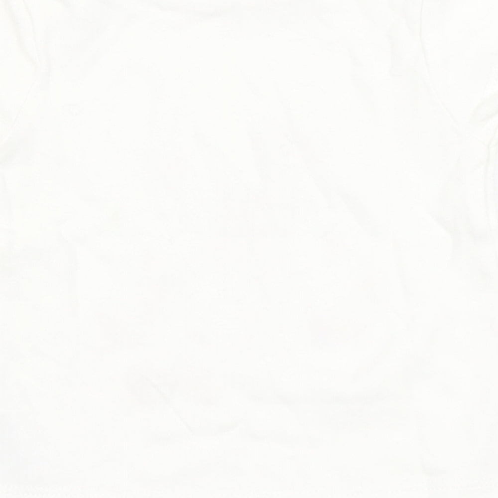 George Girls White  100% Cotton Basic T-Shirt Size Newborn Round Neck  - Bambi, Disney