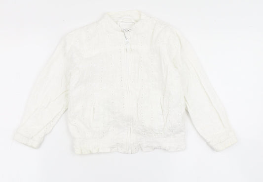 NEXT Girls White   Jacket  Size 3-4 Years  Zip
