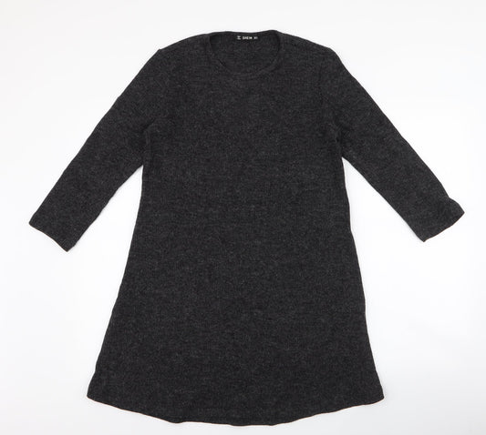 SheIn Womens Grey  Polyester Jumper Dress  Size S  Round Neck Pullover