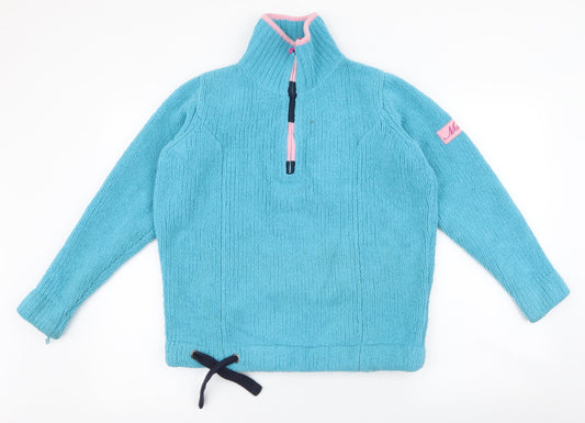 milsto Womens Blue  Polyester Pullover Sweatshirt Size 8  Zip - sherpa