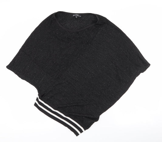 Jecci Five Womens Black Boat Neck Striped Polyester Pullover Jumper Size L