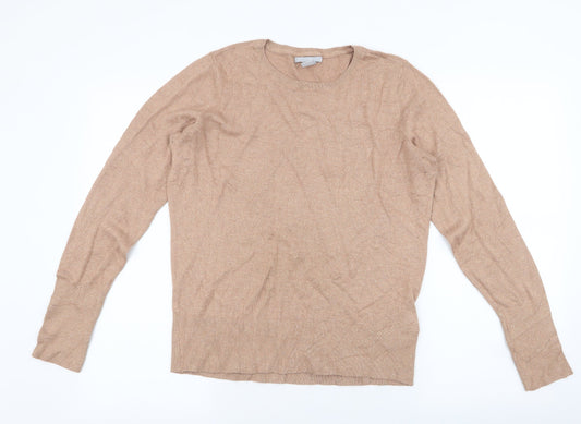 H&M Womens Brown Round Neck  Viscose Pullover Jumper Size L