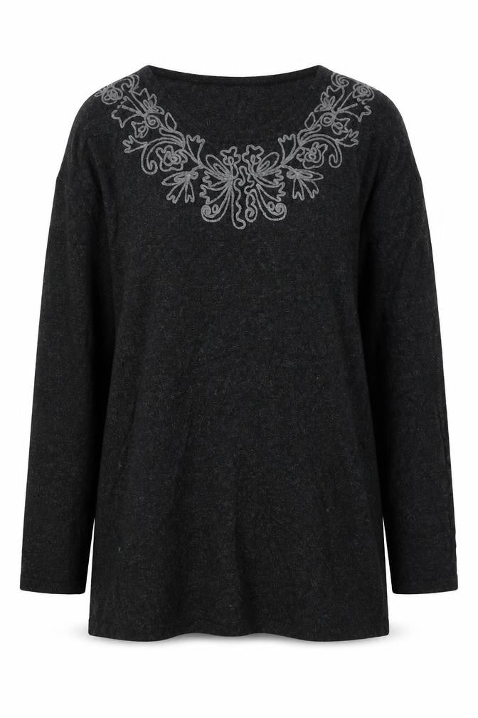 East Womens Grey Round Neck  Viscose Pullover Jumper Size M