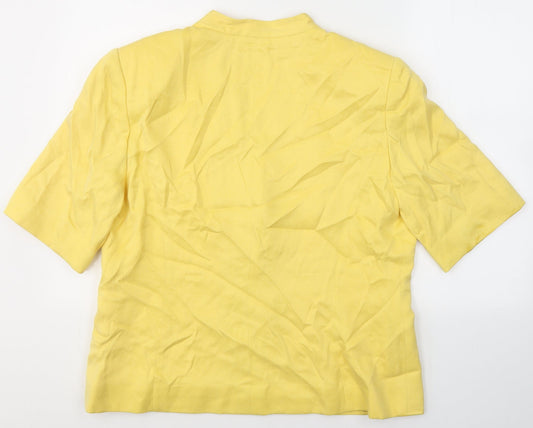 Country Casuals Womens Yellow  Cupro Jacket Blazer Size 18