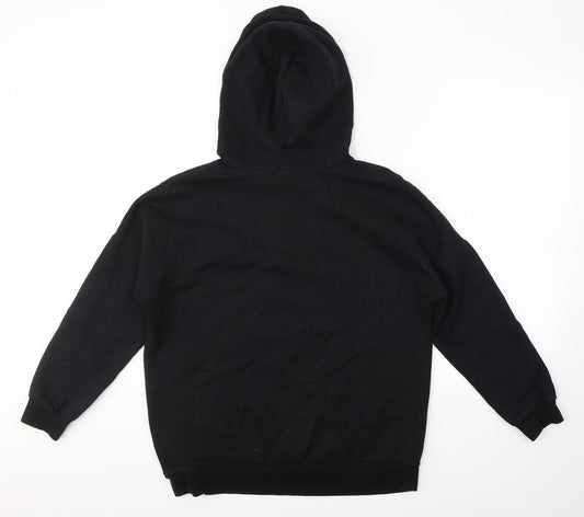Bonmarché Womens Black  Cotton Pullover Hoodie Size 14
