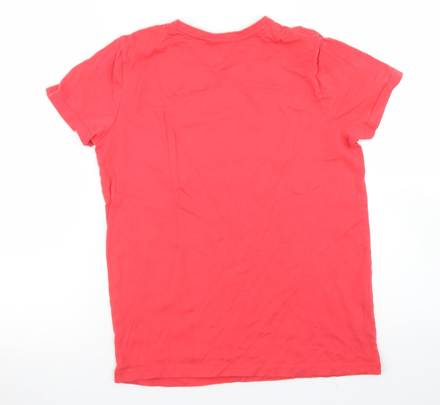 Jeff & Co Boys Red  Cotton Basic T-Shirt Size 11-12 Years Crew Neck  - Gaming