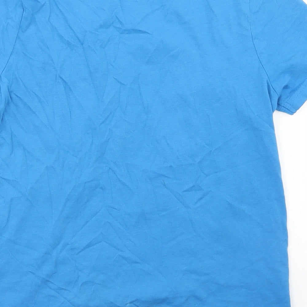 F&F Boys Blue  Cotton Basic T-Shirt Size 7-8 Years Crew Neck  - Rainbow