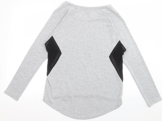 IZABEL LONDON Womens Grey Crew Neck  Polyester Pullover Jumper Size 10   - mesh sides