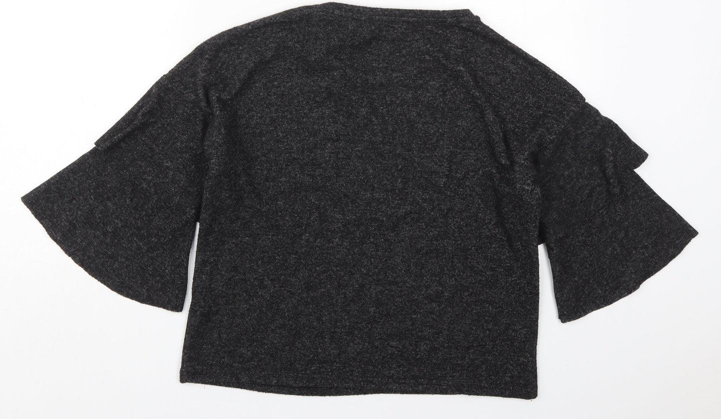 New Look Womens Grey Round Neck  Polyester Pullover Jumper Size S
