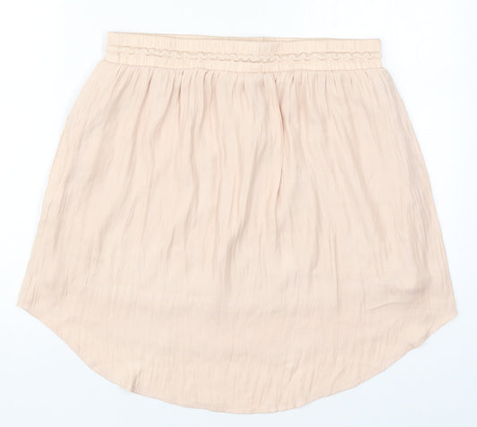 VILA Womens Pink  Polyester A-Line Skirt Size L   Drawstring