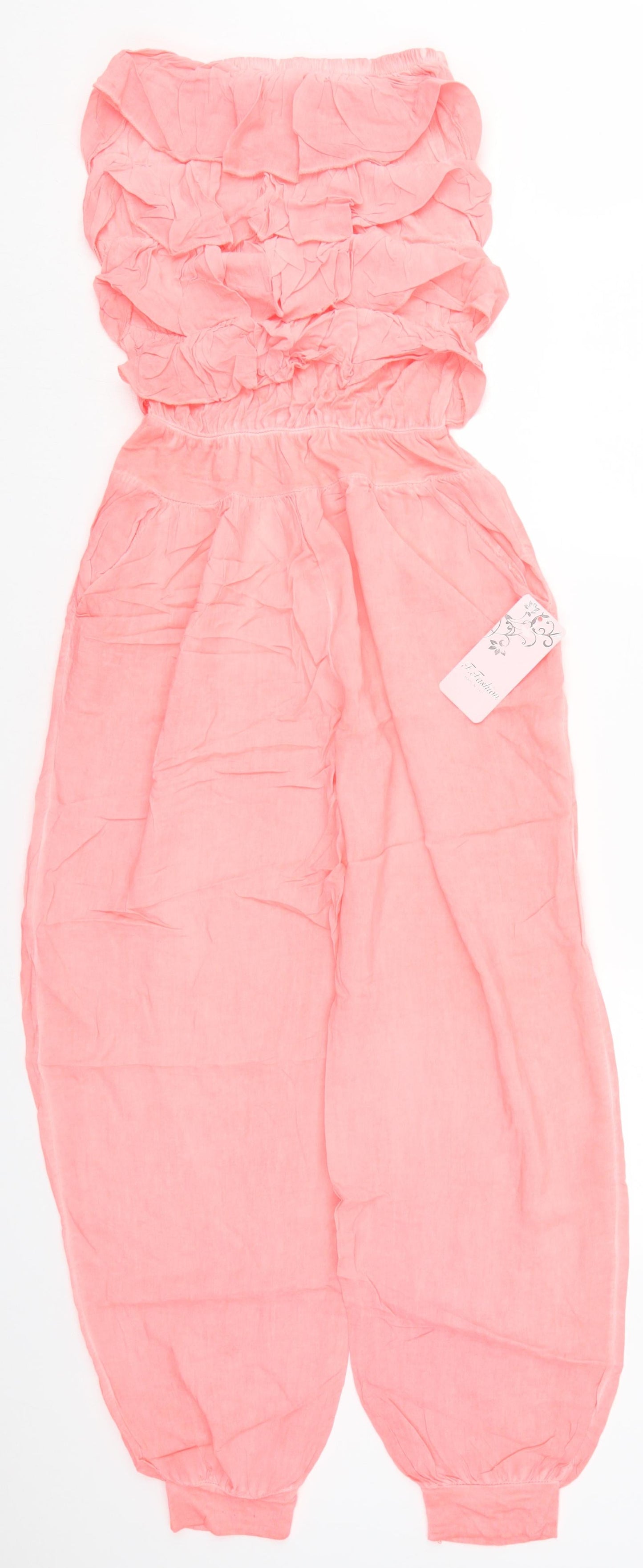 F Fashion Womens Pink  Viscose Jumpsuit One-Piece Size S L27 in Pullover