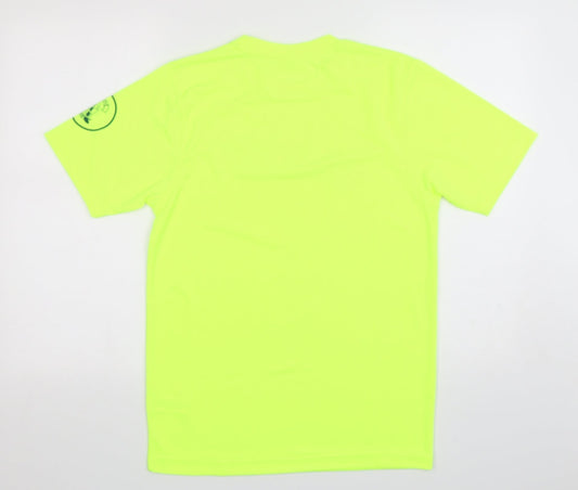 Awdis Mens Green  Polyester Pullover T-Shirt Size S Round Neck Pullover