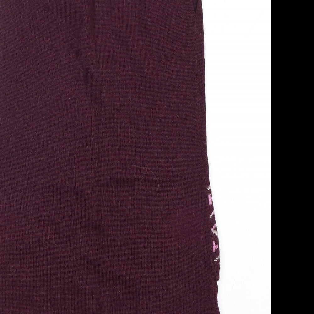 Rosalita Womens Purple Argyle/Diamond Acrylic Jumper Dress  Size XS  Round Neck Pullover