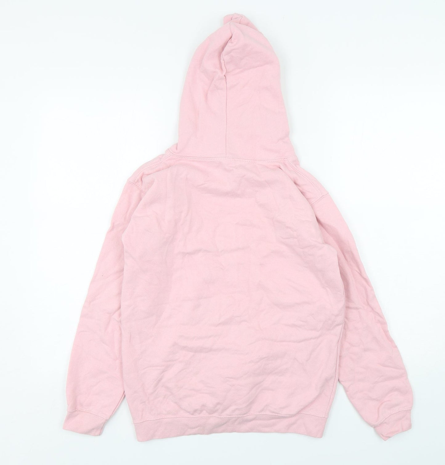 Awdis Girls Pink  Cotton Pullover Hoodie Size 12-13 Years  Pullover