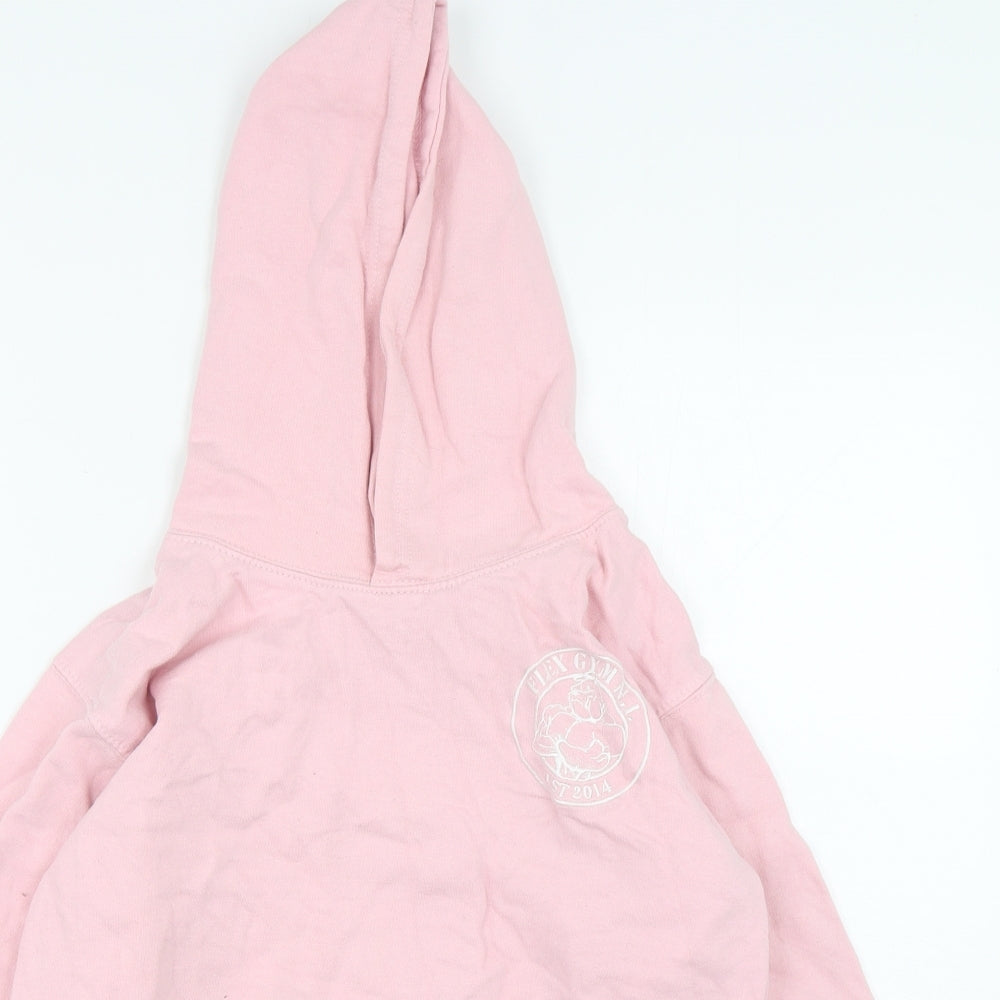 Awdis Girls Pink  Cotton Pullover Hoodie Size 12-13 Years  Pullover