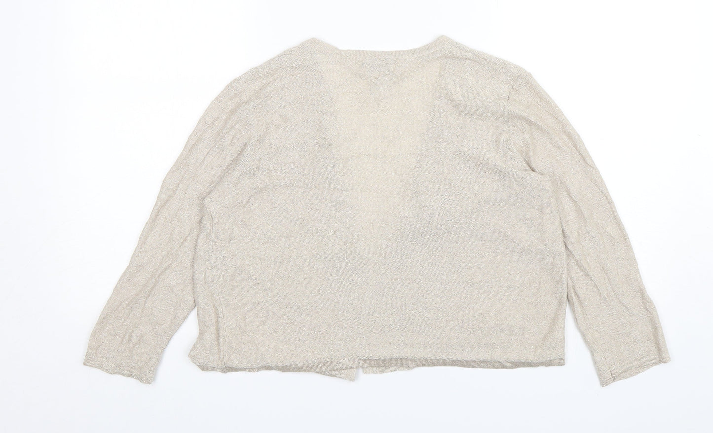 Kenar Womens Beige V-Neck  Acrylic Cardigan Jumper Size M