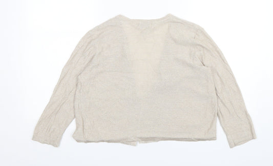 Kenar Womens Beige V-Neck  Acrylic Cardigan Jumper Size M