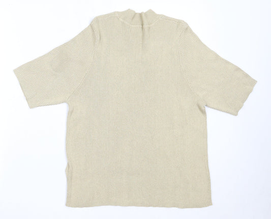 Marks and Spencer Womens Beige Round Neck  Viscose Pullover Jumper Size 20