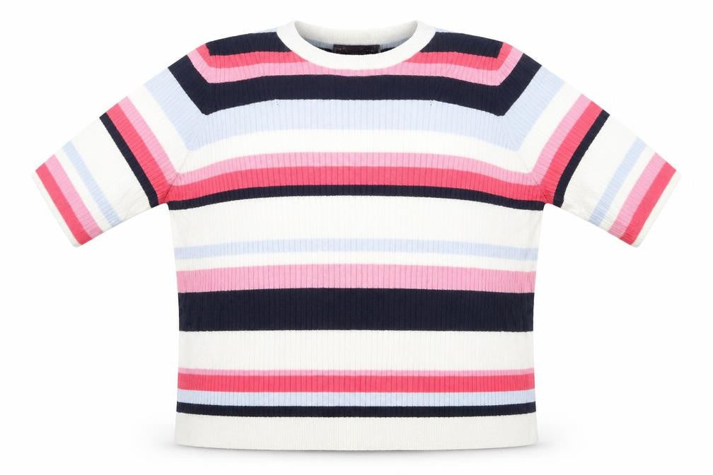 Marks and Spencer Womens Multicoloured Round Neck Striped Viscose Pullover Jumper Size 20