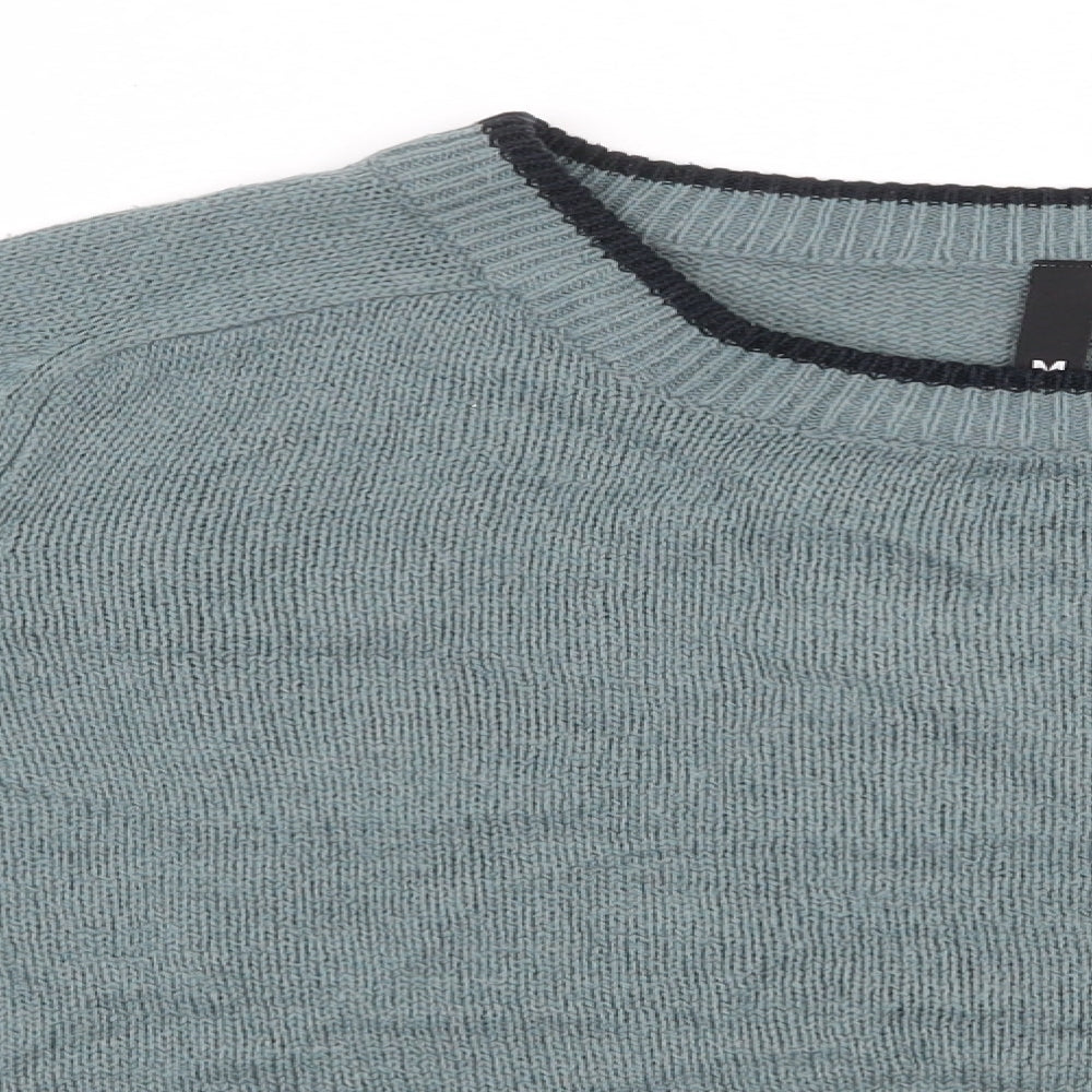 H&M Womens Blue Round Neck  Acrylic Pullover Jumper Size M