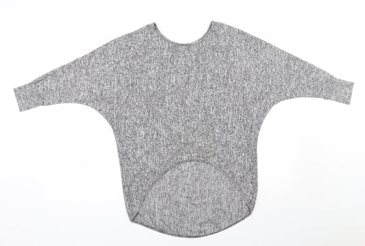Exhibit Womens Grey Round Neck  Viscose Pullover Jumper Size S