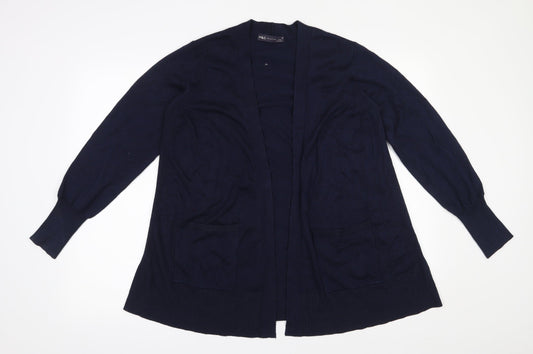 Marks and Spencer Womens Blue V-Neck  Viscose Cardigan Jumper Size M