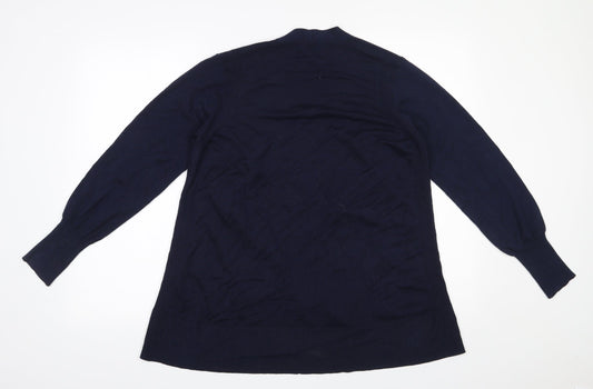 Marks and Spencer Womens Blue V-Neck  Viscose Cardigan Jumper Size M