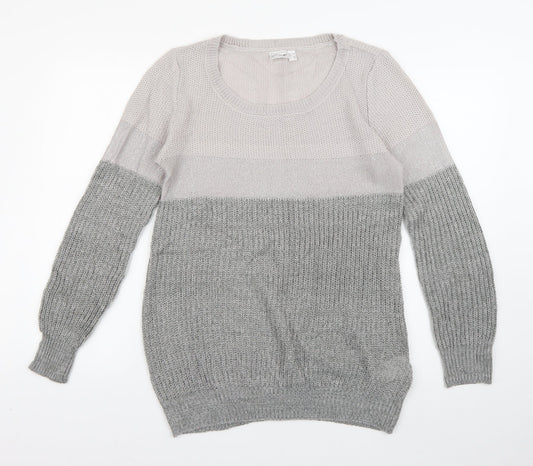 Body Flirt Womens Grey Round Neck  Acrylic Pullover Jumper Size S