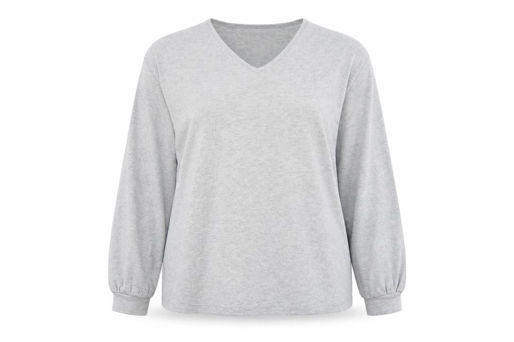 Marks and Spencer Womens Grey V-Neck  Viscose Pullover Jumper Size 16