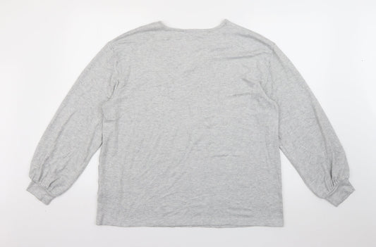 Marks and Spencer Womens Grey V-Neck  Viscose Pullover Jumper Size 16