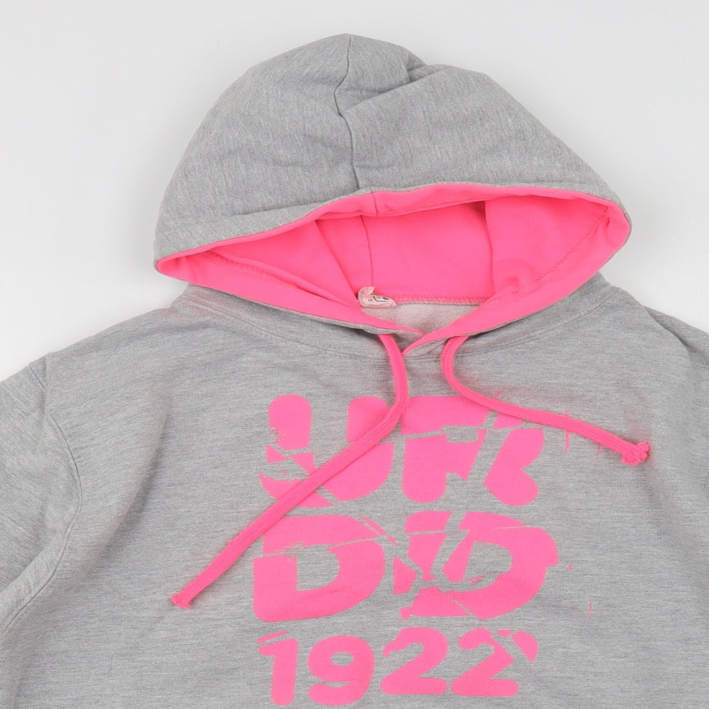 Awdis Womens Grey  Cotton Pullover Hoodie Size S