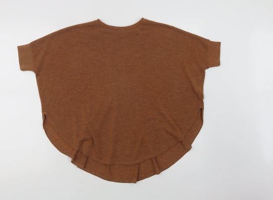 River Isl Womens Brown Crew Neck  Polyester Pullover Jumper Size 6