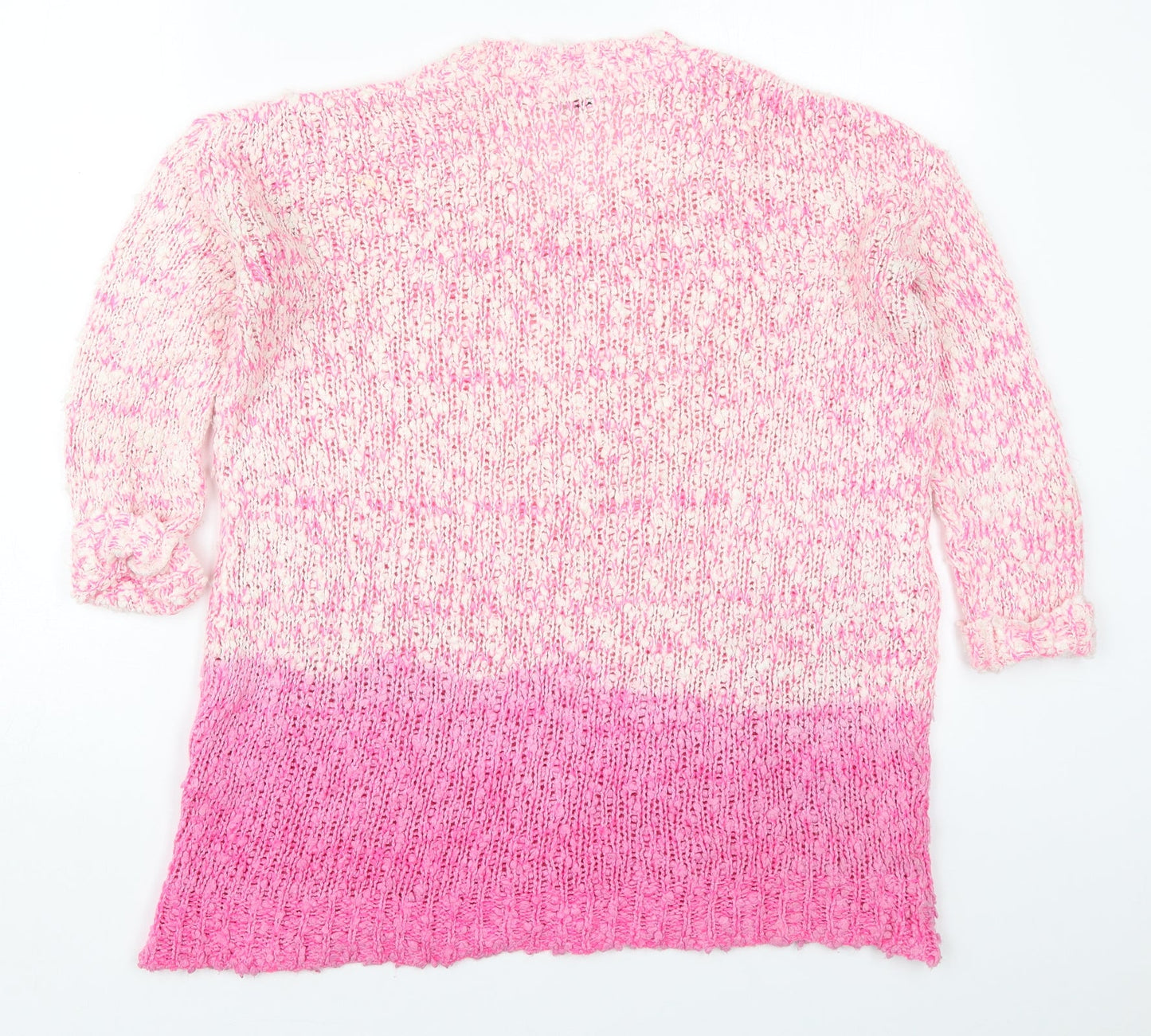 Topshop Womens Pink Round Neck  Acrylic Pullover Jumper Size 8