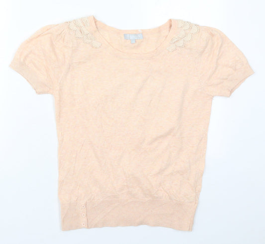 Red Herring Womens Pink Round Neck  Cotton Pullover Jumper Size 12