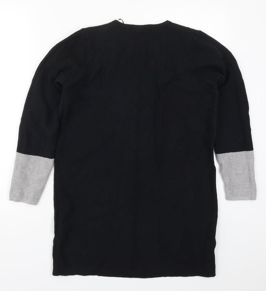 Marks and Spencer Womens Black V-Neck  Cotton Pullover Jumper Size 12