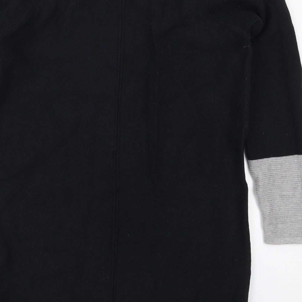 Marks and Spencer Womens Black V-Neck  Cotton Pullover Jumper Size 12