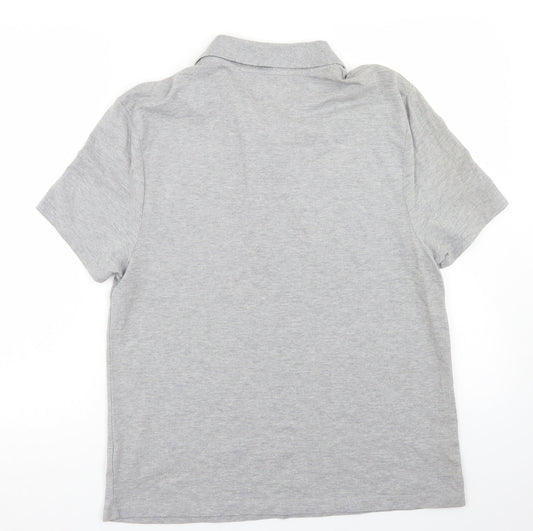 ASOS Mens Grey  Cotton  Polo Size XL Collared Button