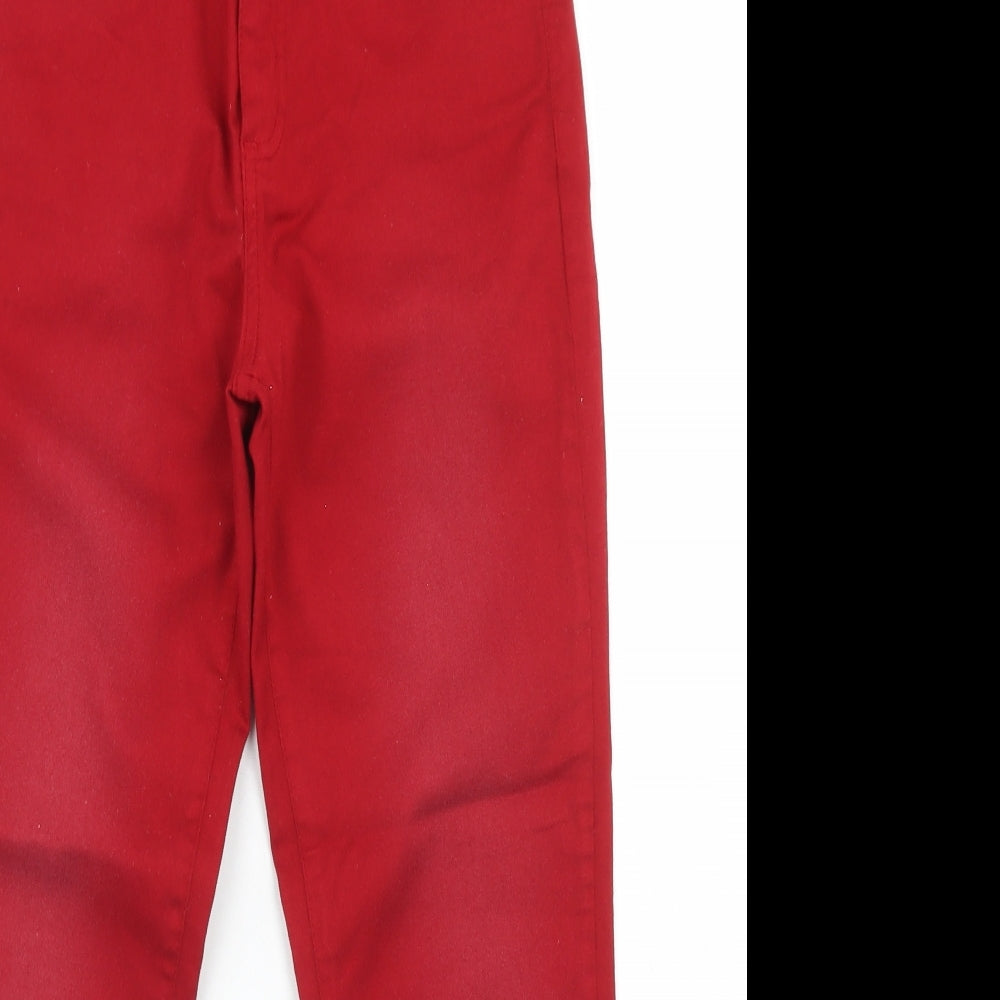 Cotton Brothers Womens Red  Cotton Skinny Jeans Size XS L24 in Regular Button