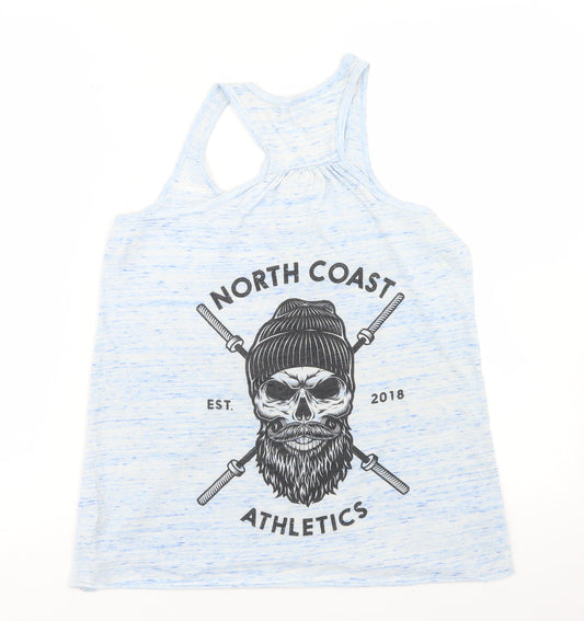 Bella Womens Blue  Polyester Basic Tank Size S Round Neck - NC Athletic