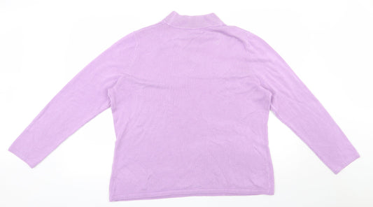 bm Collection Womens Purple Round Neck  Acrylic Pullover Jumper Size L