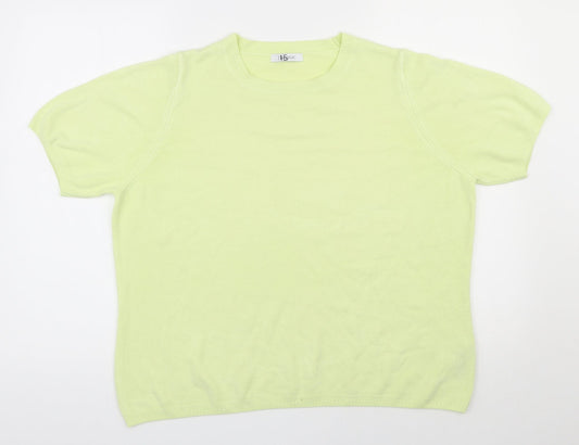 Marks and Spencer Womens Yellow Round Neck  Acrylic Pullover Jumper Size 18