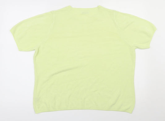 Marks and Spencer Womens Yellow Round Neck  Acrylic Pullover Jumper Size 18