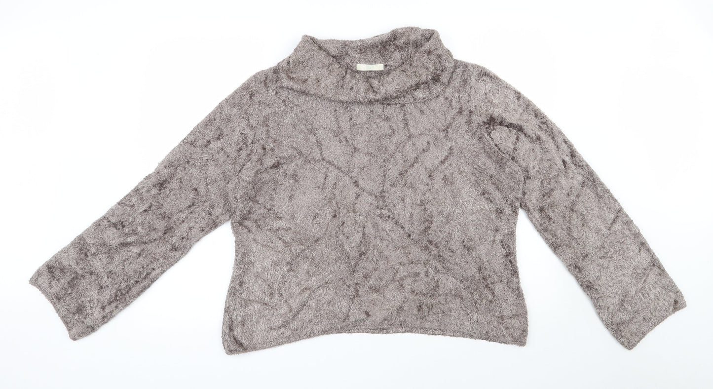 Marks and Spencer Womens Brown Roll Neck  Viscose Pullover Jumper Size 22