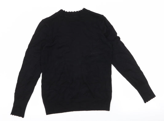 Dunnes Stores Womens Black High Neck  Viscose Pullover Jumper Size S
