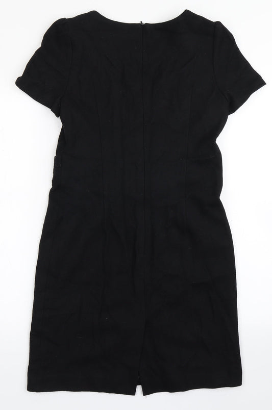 Soolee Womens Blue  Wool A-Line  Size M  Round Neck Zip