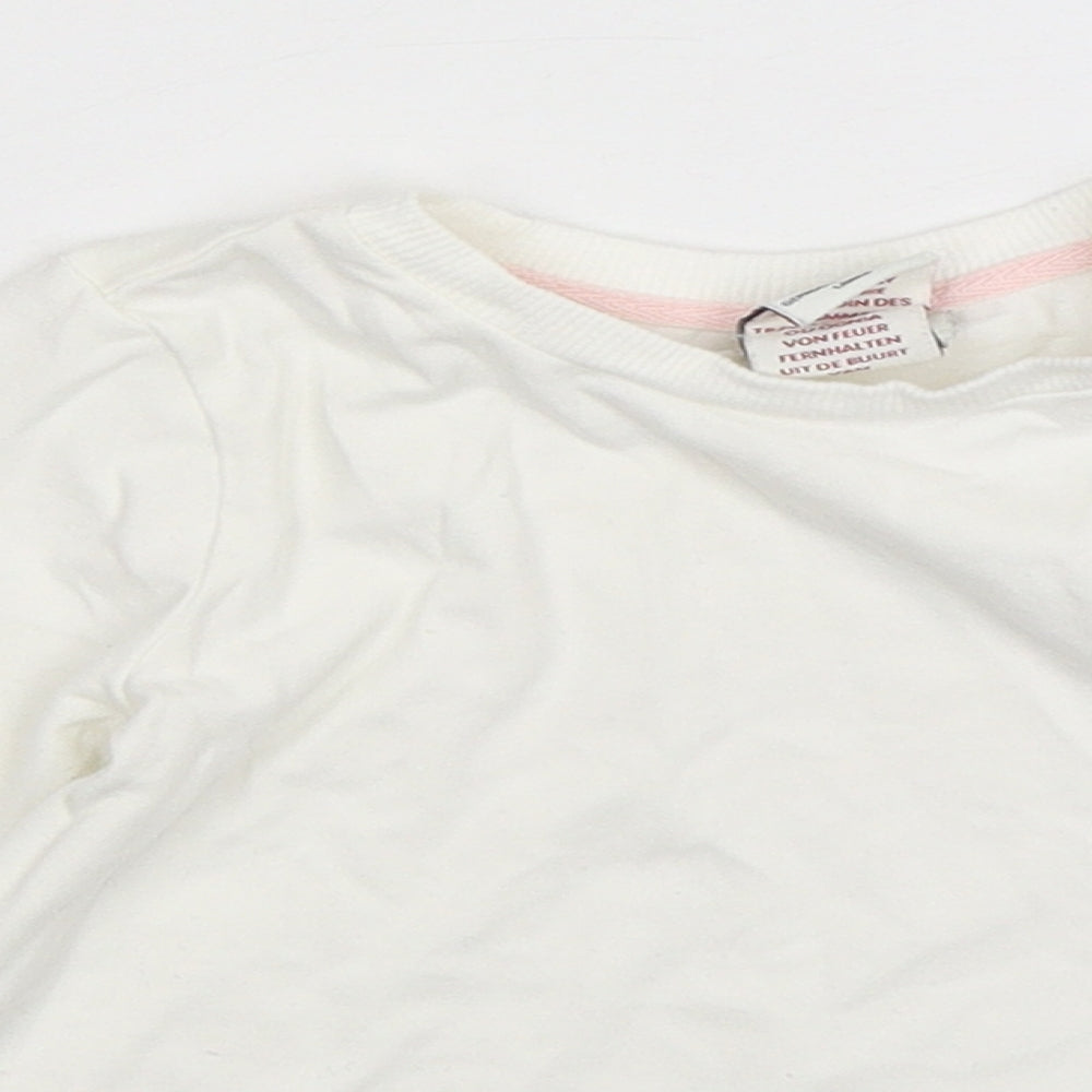Aspen  Girls White  Cotton Basic T-Shirt Size 2 Years Round Neck Pullover