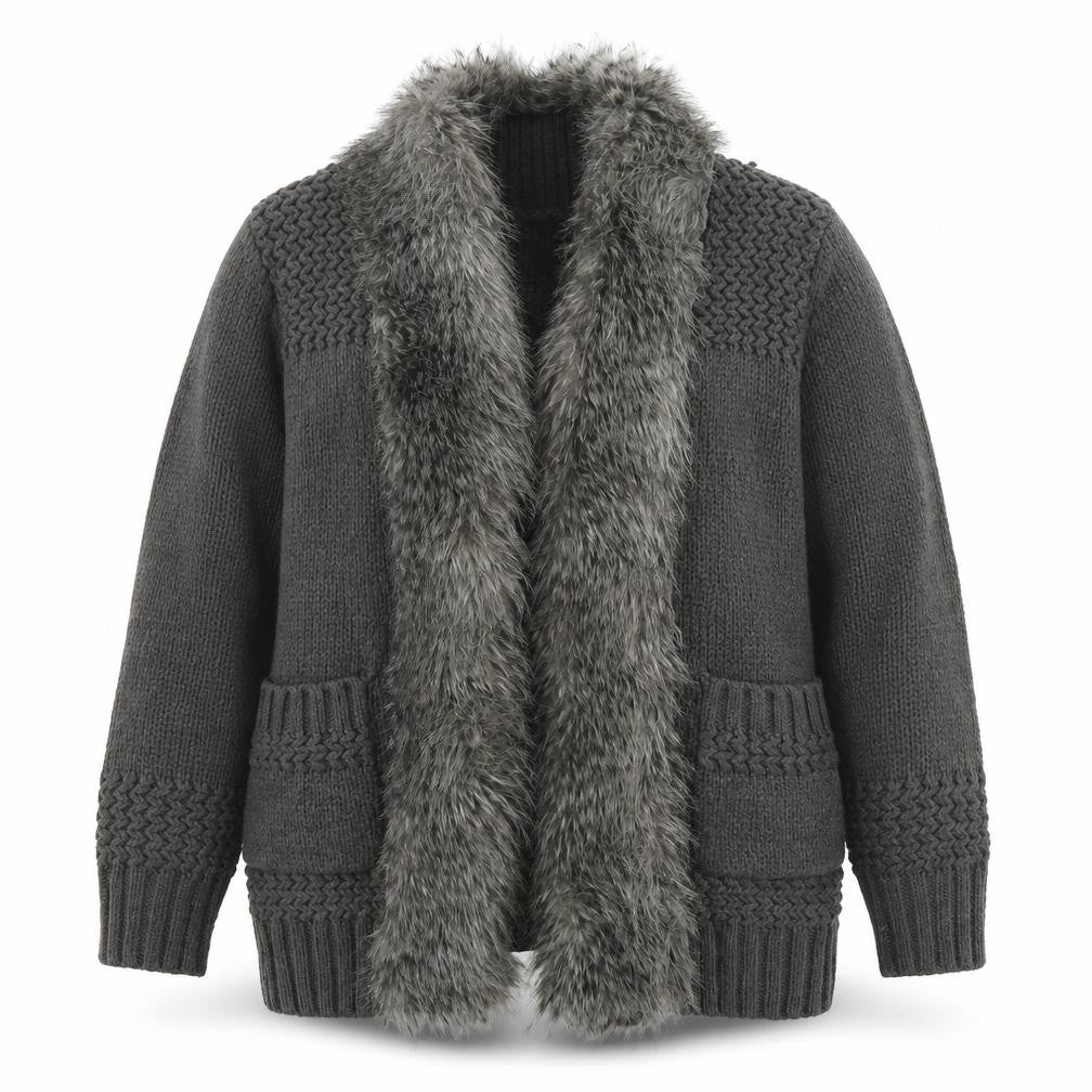 Topshop Womens Grey V-Neck  Acrylic Cardigan Jumper Size 10