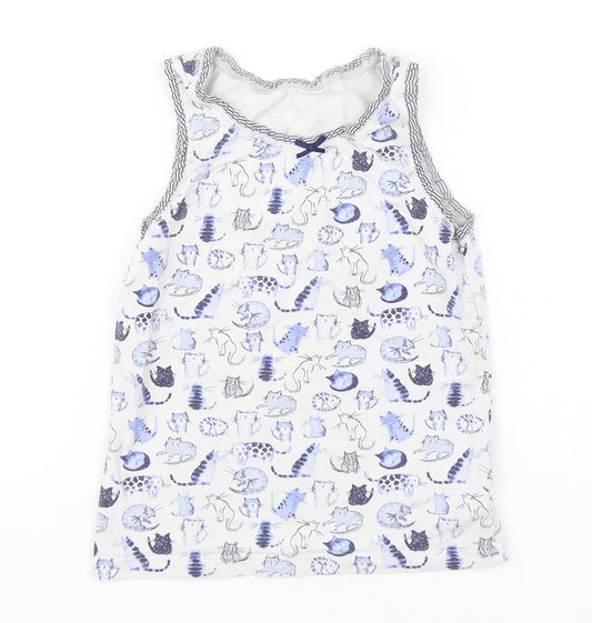 NEXT Girls Multicoloured Spotted Cotton Basic Tank Size 5-6 Years Round Neck Pullover