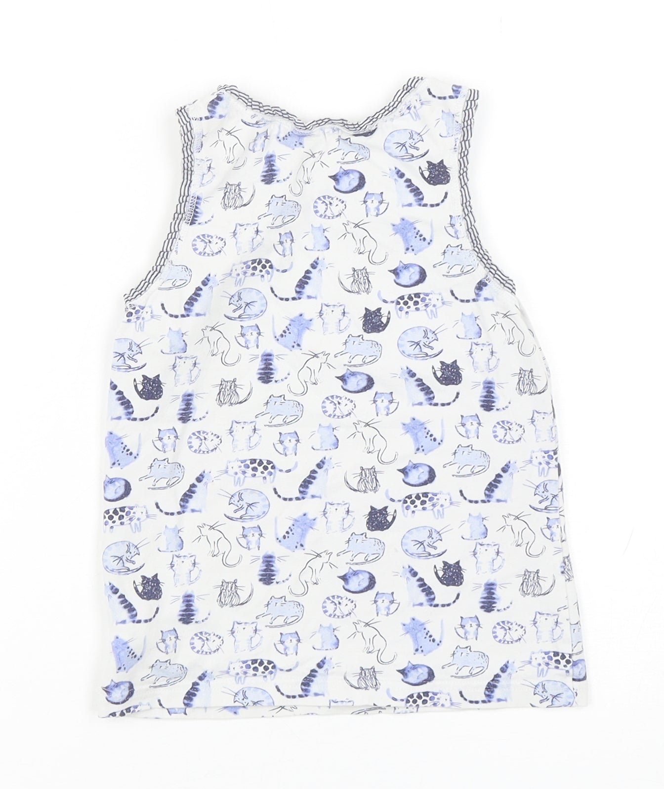 NEXT Girls Multicoloured Spotted Cotton Basic Tank Size 5-6 Years Round Neck Pullover