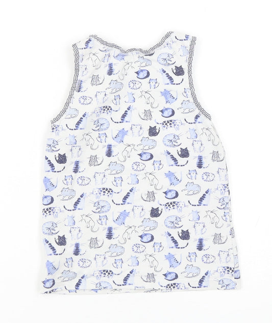NEXT Girls Multicoloured Spotted Cotton Basic Tank Size 5-6 Years Round Neck Pullover